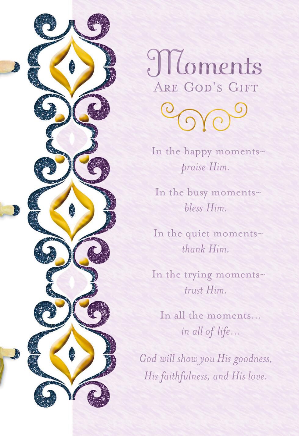 Moments Are God's Gifts Religious Wedding Card