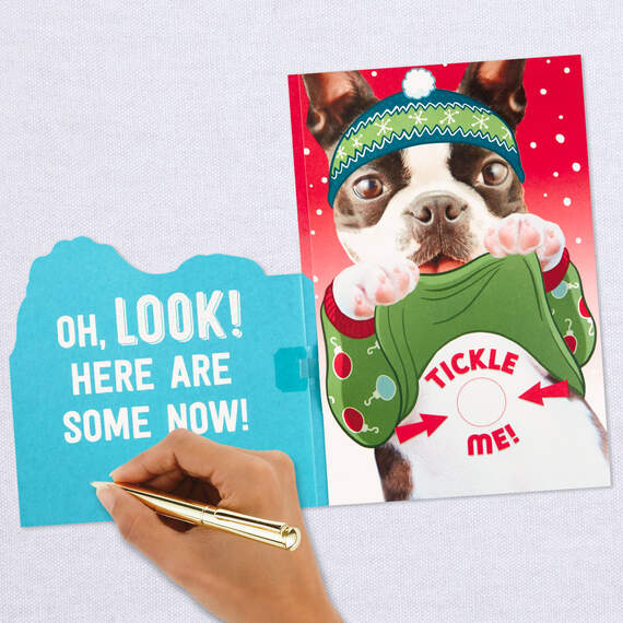 Ticklish Puppy Christmas Card With Sound and Motion, , large image number 6