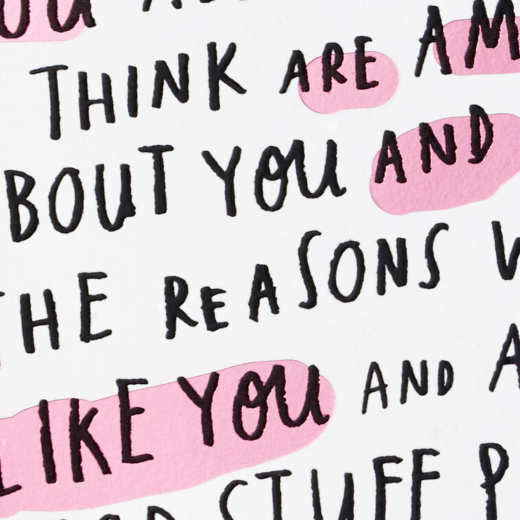 Lots of Lettering and Compliments Funny Birthday Card Card Front Detail image number 4