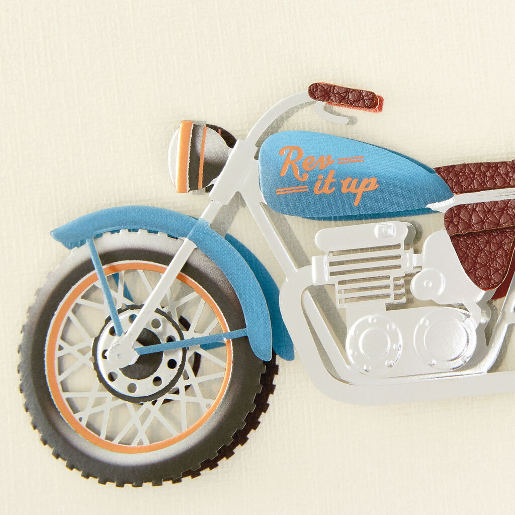 Rev It Up Motorcycle Birthday Card