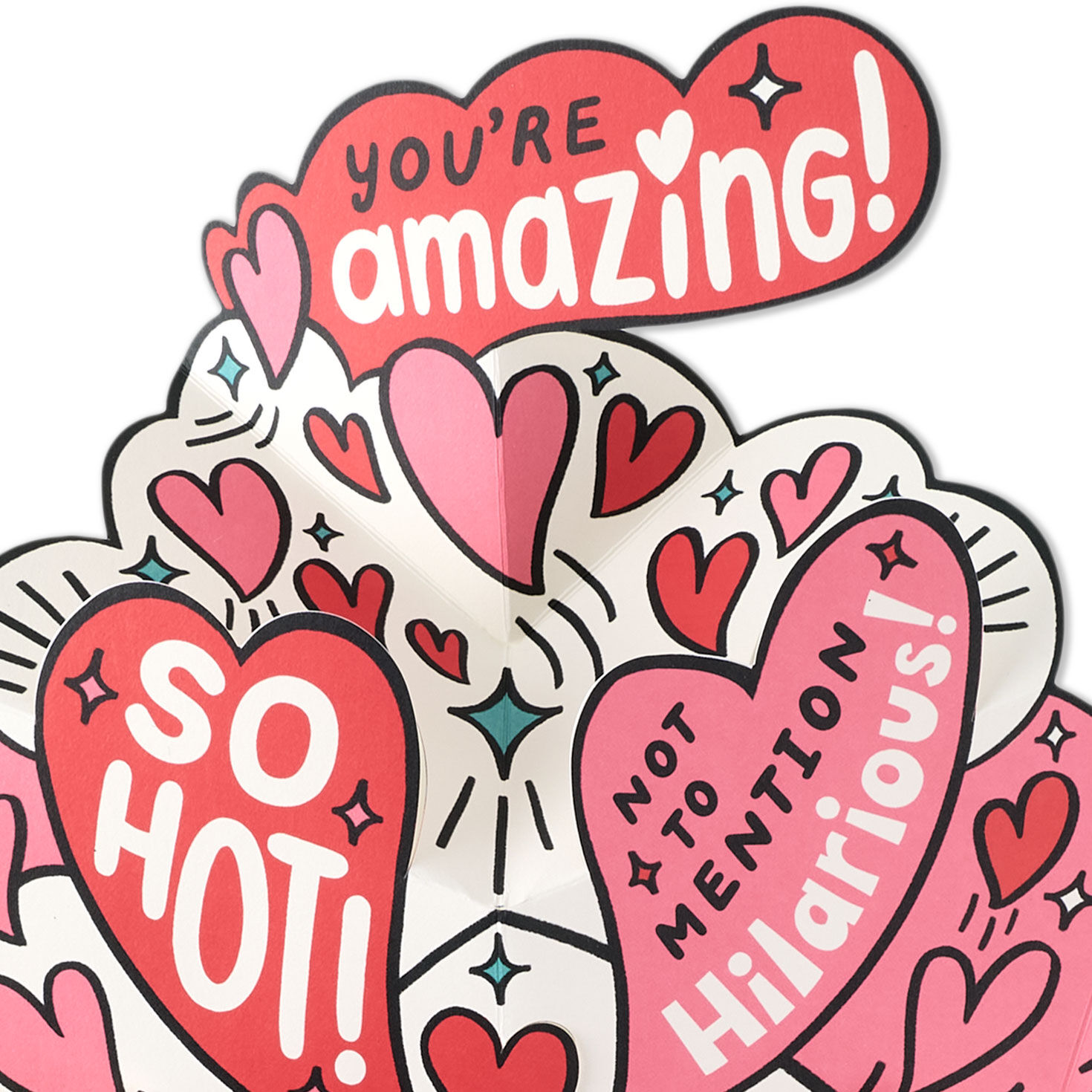 Fox and Foil Hearts Valentine's Day Card for Wife Sentiment image number 2