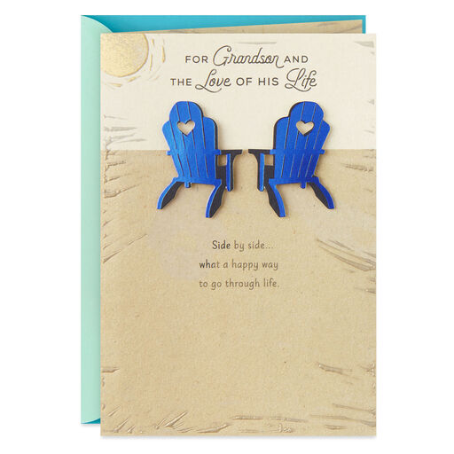 Two Adirondack Chairs Anniversary Card for Grandson, 
