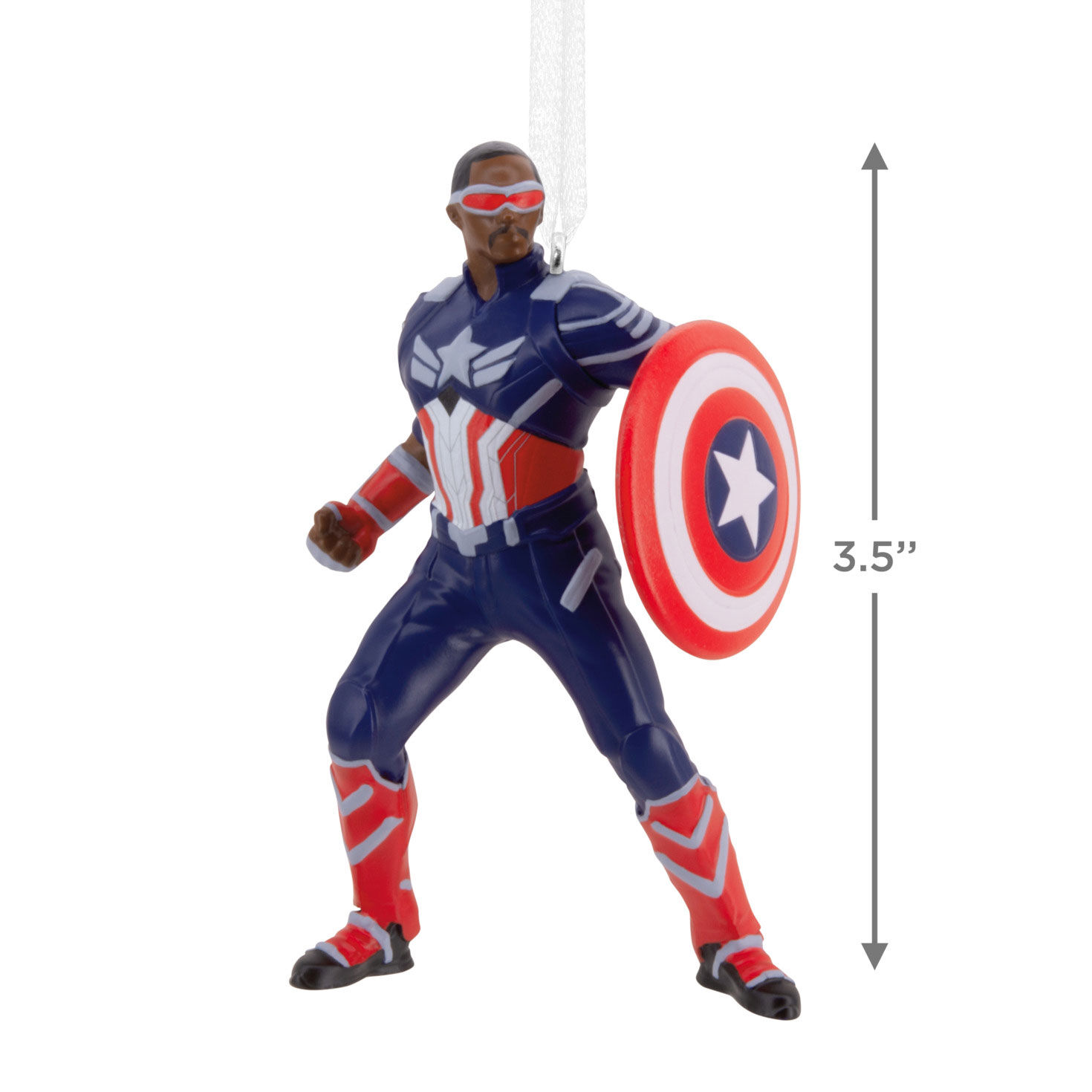 Captain America Sam Wilson Christmas Ornament measurement image number 3