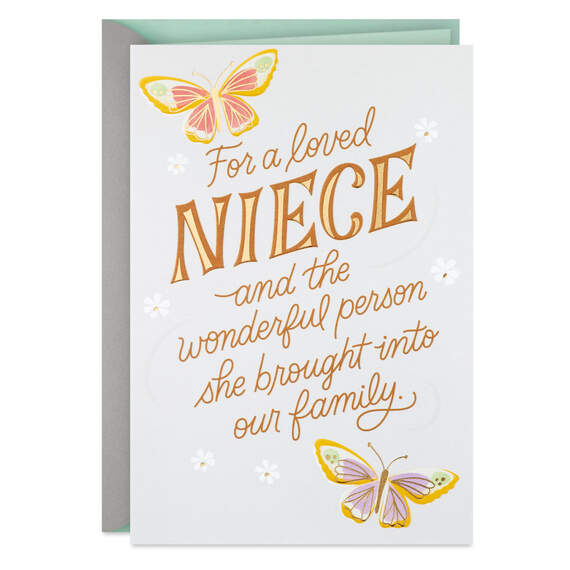 Surrounded by Love Wedding Card for Niece and Spouse