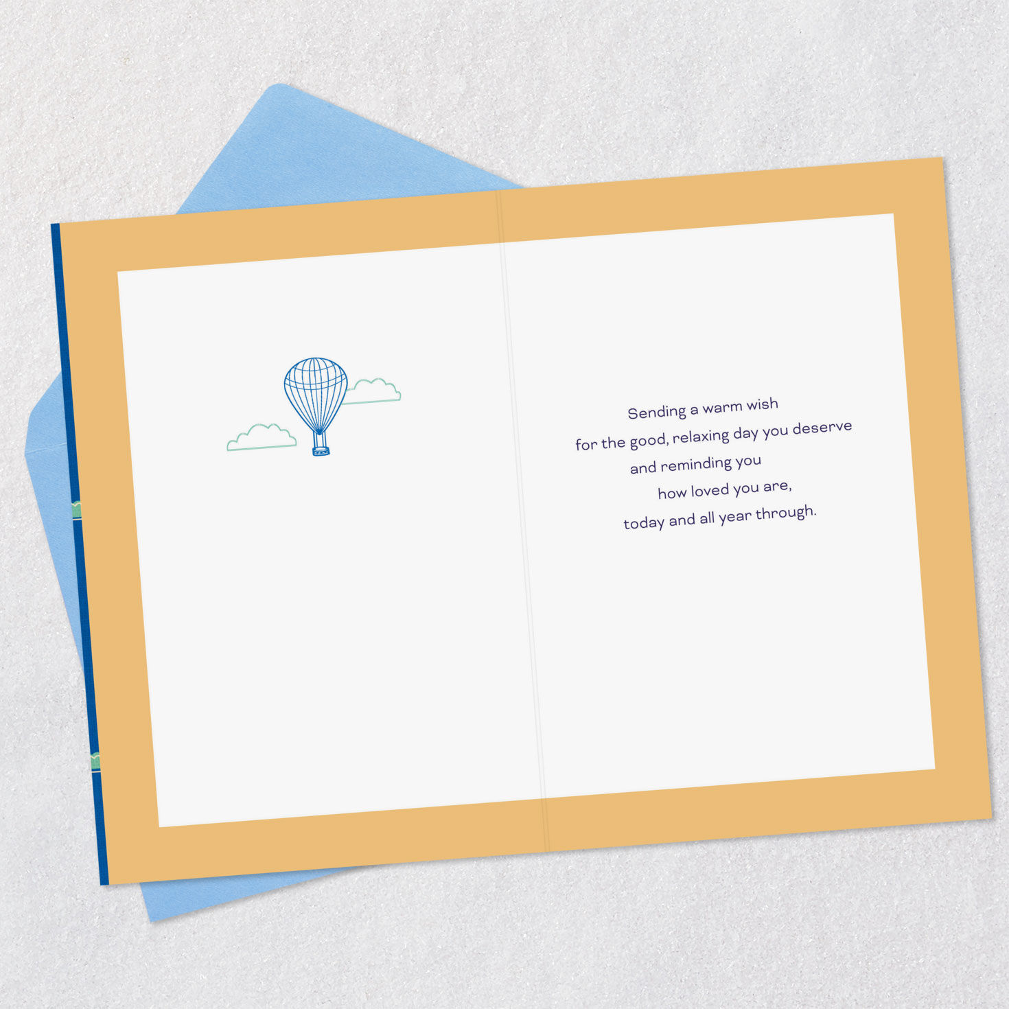 Hot Air Balloon Father's Day Card Open Card with Envelope image number 3