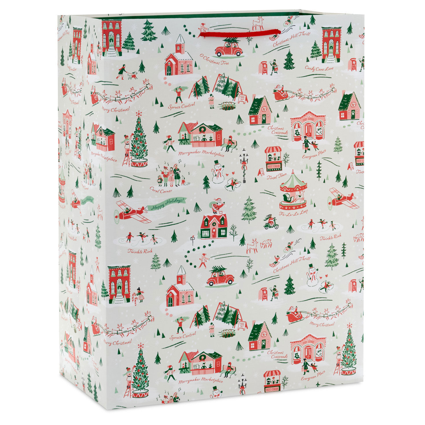 20" Festive Holiday Toile Jumbo Christmas Gift Bag for only USD 5.99 | Hallmark
