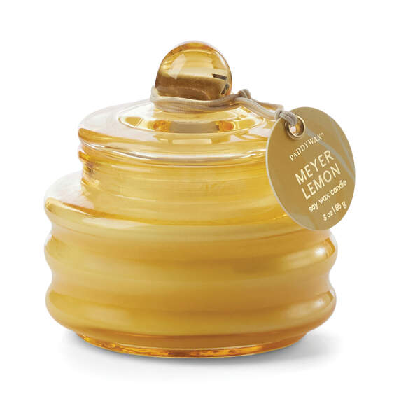 Paddywax Beam Meyer Lemon Yellow Glass Jar Candle, 3 oz.
