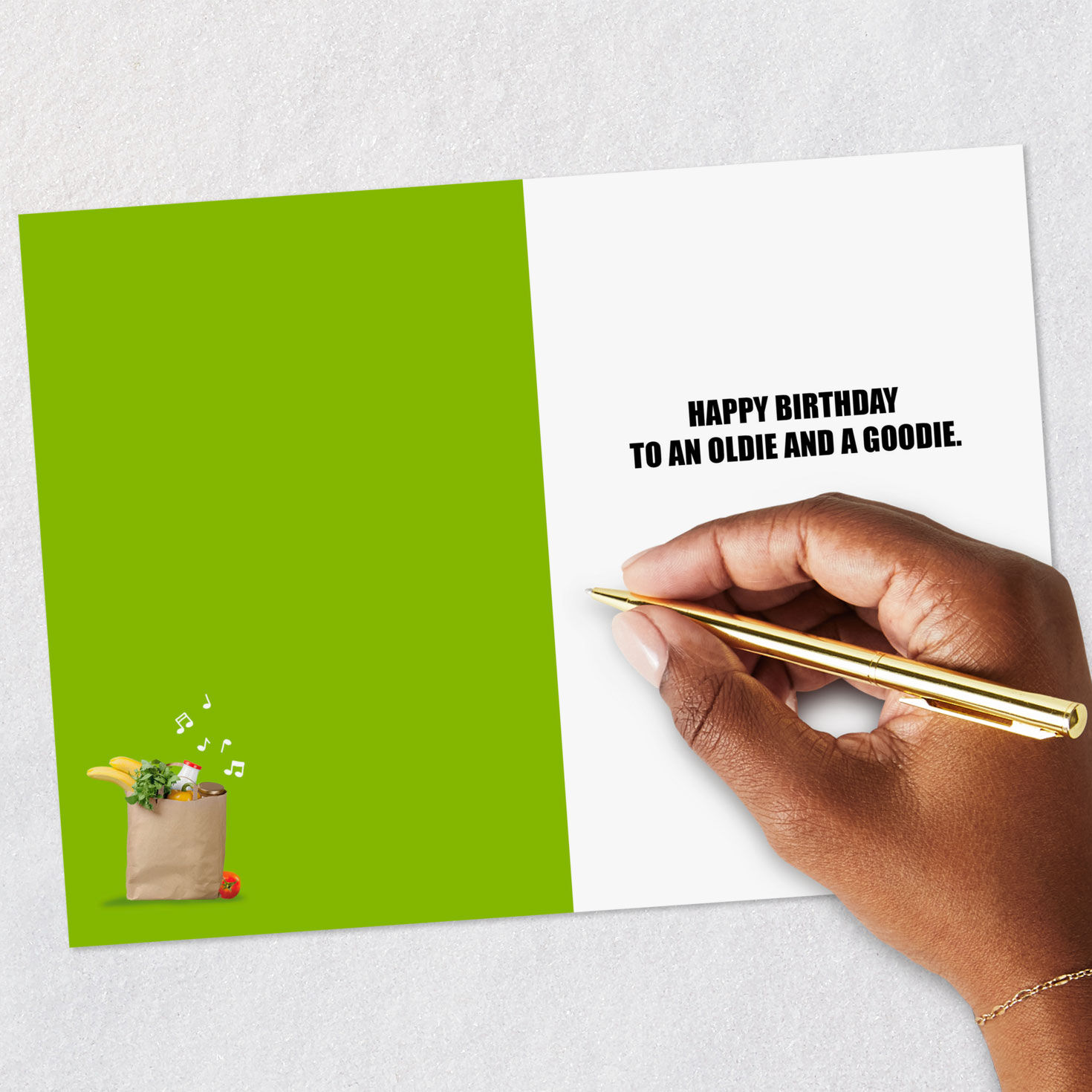 Squirrel With Grocery Cart Funny Birthday Card Signing card image number 6