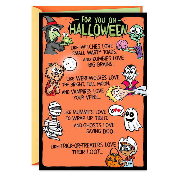 Love You Funny Pop-Up Halloween Card, , large image number 1
