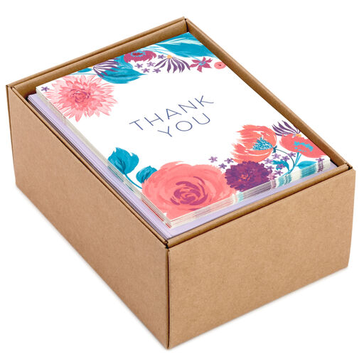 Colorful Floral Assorted Blank Thank-You Notes, Box of 48, 