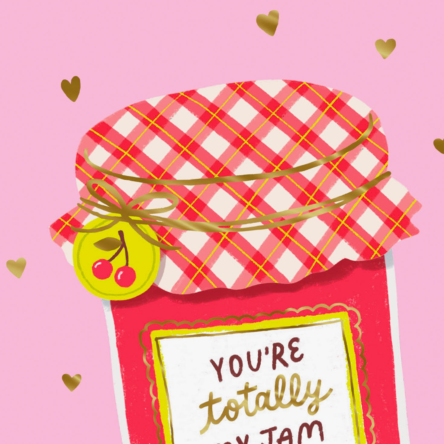 Cherry Jam Jar Cute Valentine's Day Card Cover Detail image number 4
