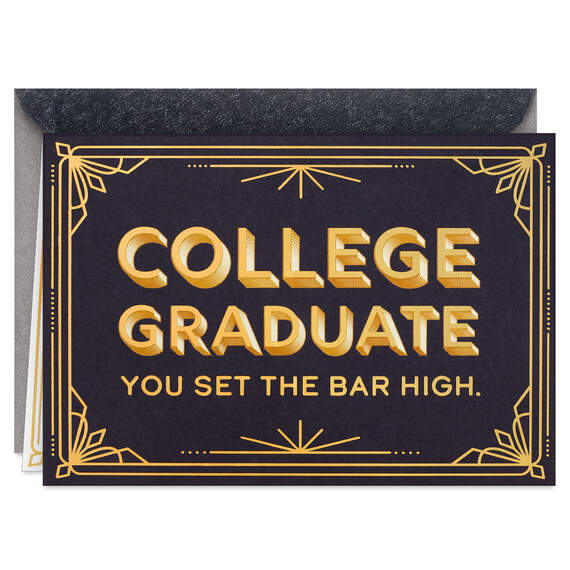 You Set the Bar High College Graduation Card, , large image number 1