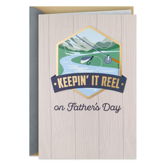 Keepin' It Reel Father's Day Card With Fishing Decal, , large image number 1