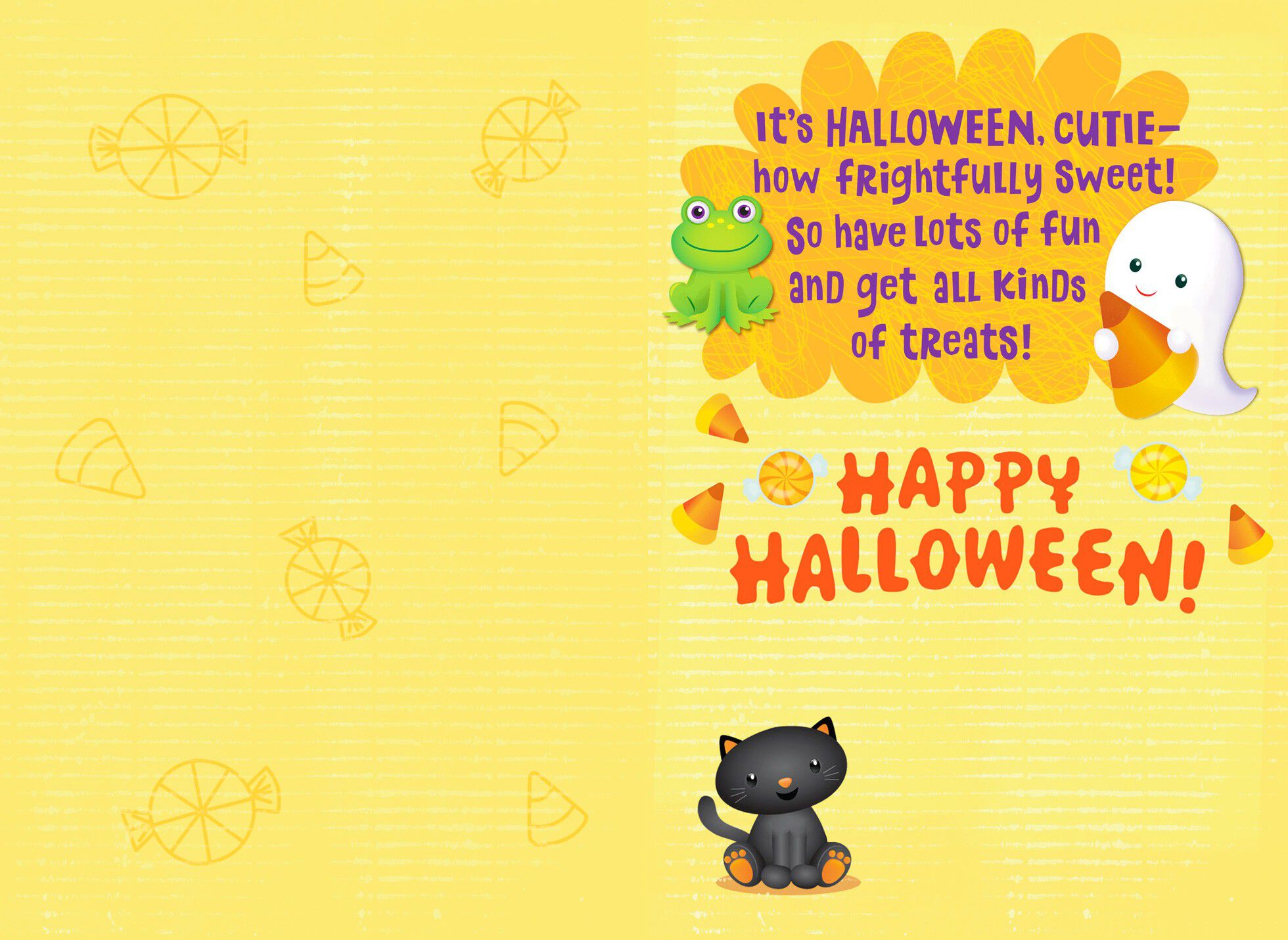 Frightfully Sweet Witches and Ghosts Halloween Card