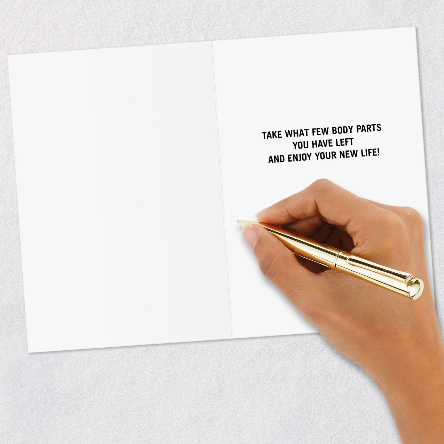 Lettering Graphics on Blue Funny Retirement Card Signing card image number 6