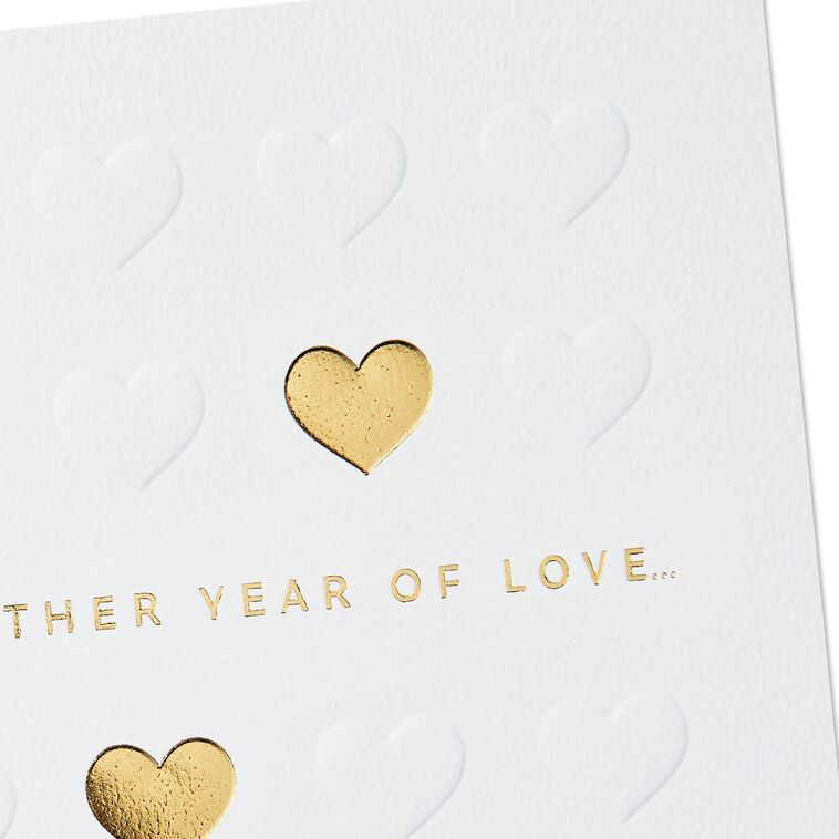 Embossed Hearts Signature Anniversary Card Card Front Detail image number 4