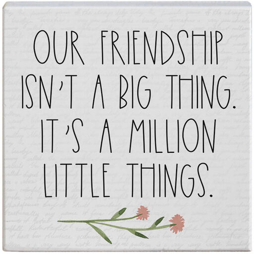 Simply Said Friendship Quote Gift-a-Block Wood Sign, 5.25x5.25, 