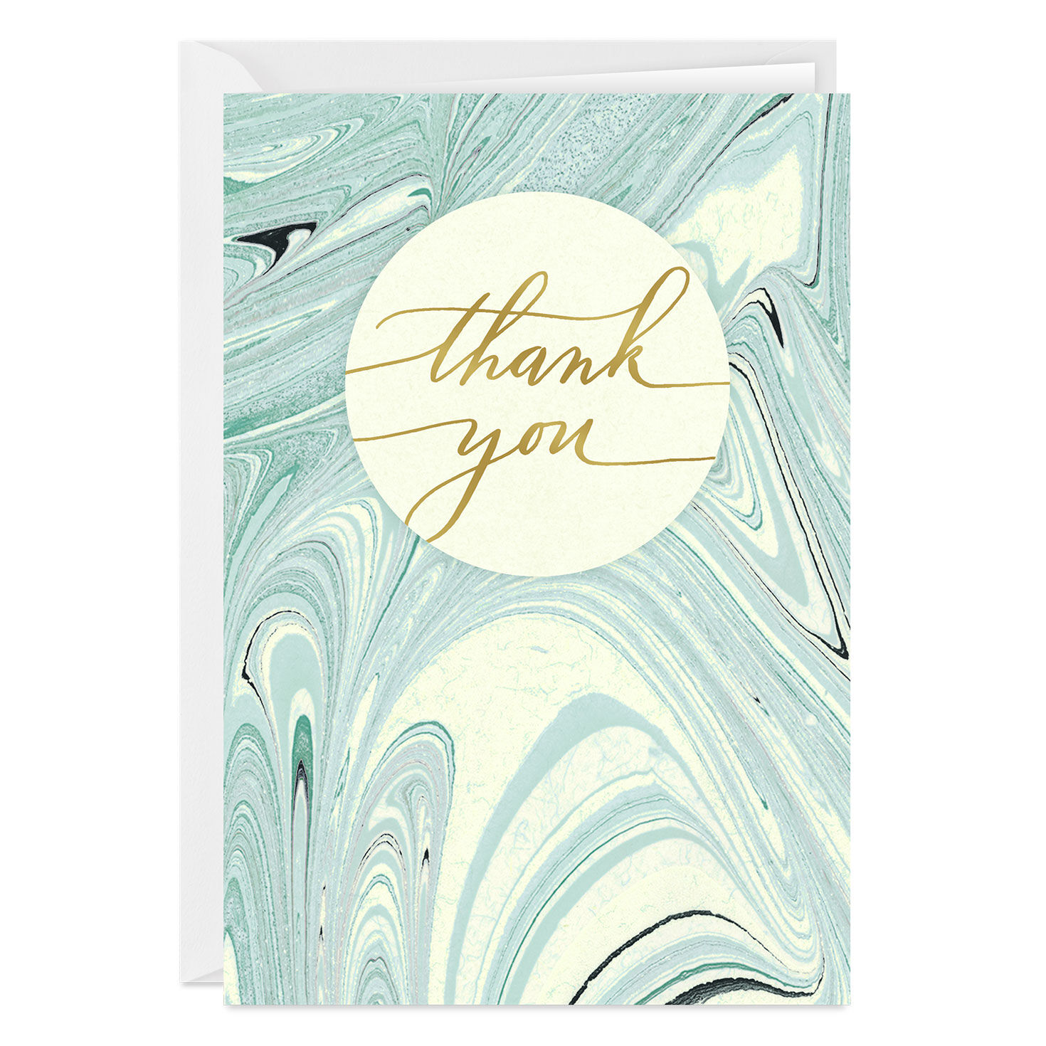 Elegant Ink Swirl Custom Thank You Card