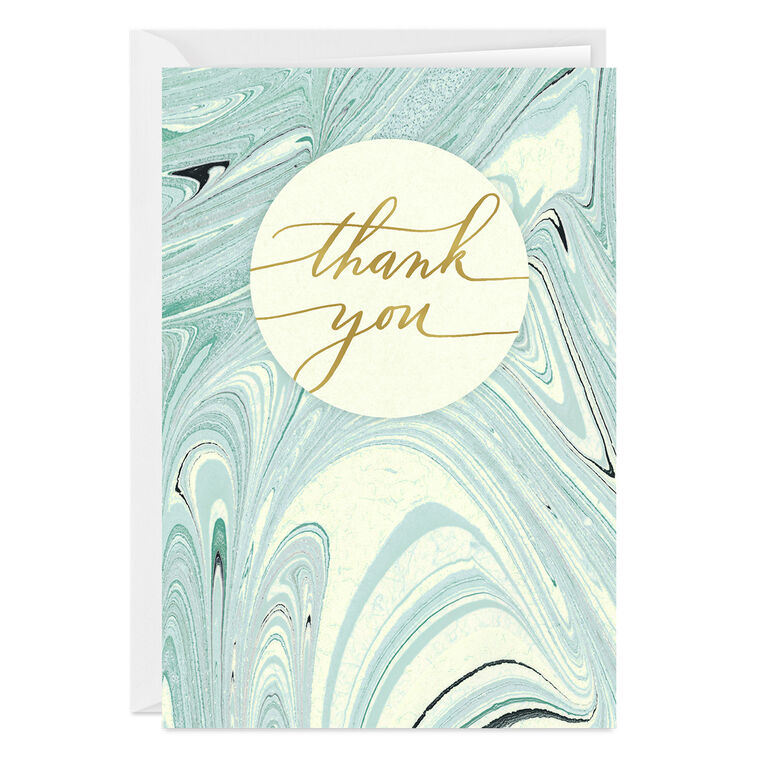 Elegant Ink Swirl Custom Thank You Card