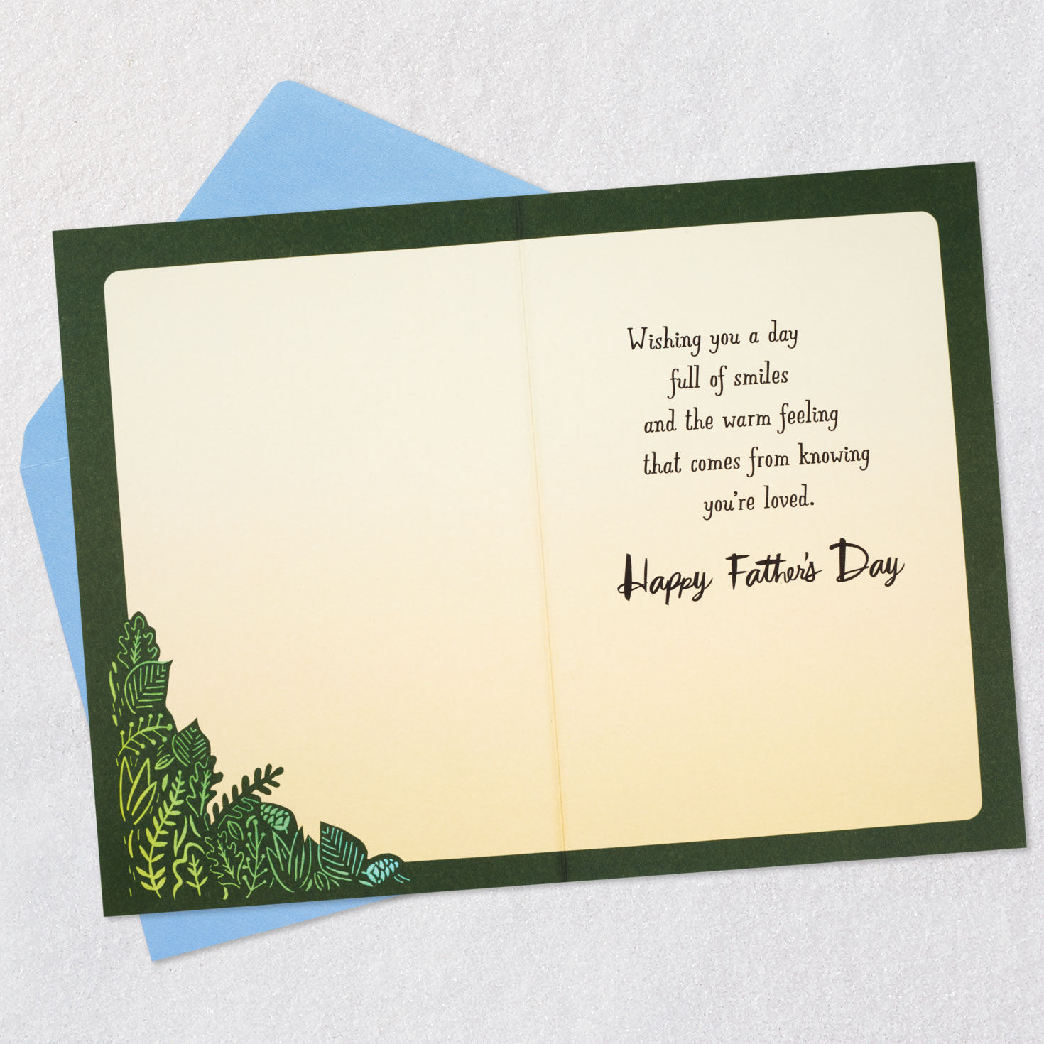 Ornate Leaves Father's Day Card Open Card with Envelope image number 3