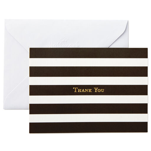 Black-and-White Striped Blank Thank-You Notes, Box of 40, 