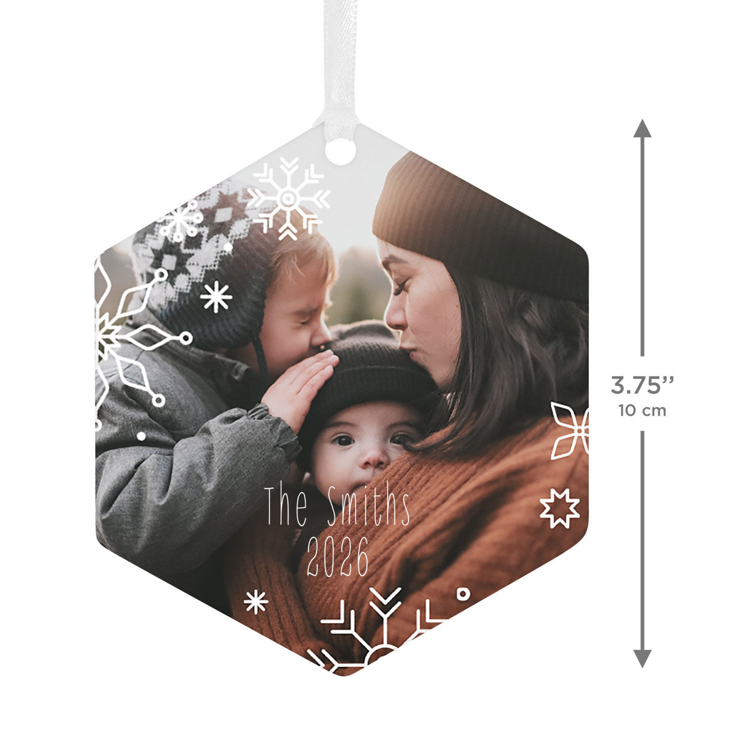 Snowflakes Metal Personalized Ornament, Custom Photo and Text for only USD 17.99 | Hallmark