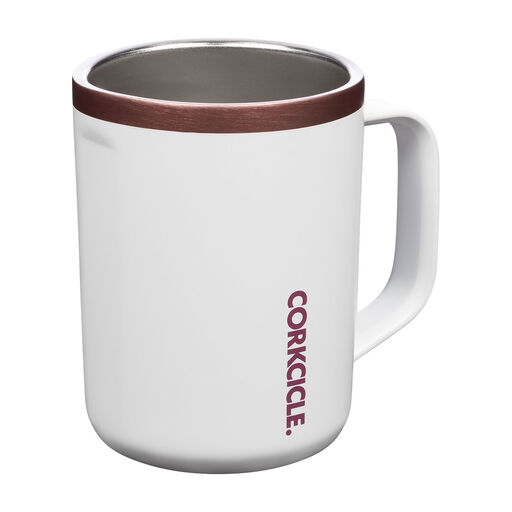 Corkcicle White Rose Stainless Steel Coffee Mug, 16 oz., 