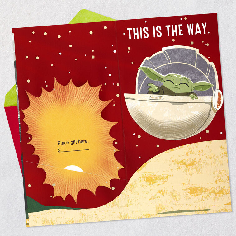 Star Wars: The Mandalorian and Grogu Christmas Card Open card with envelope image number 4