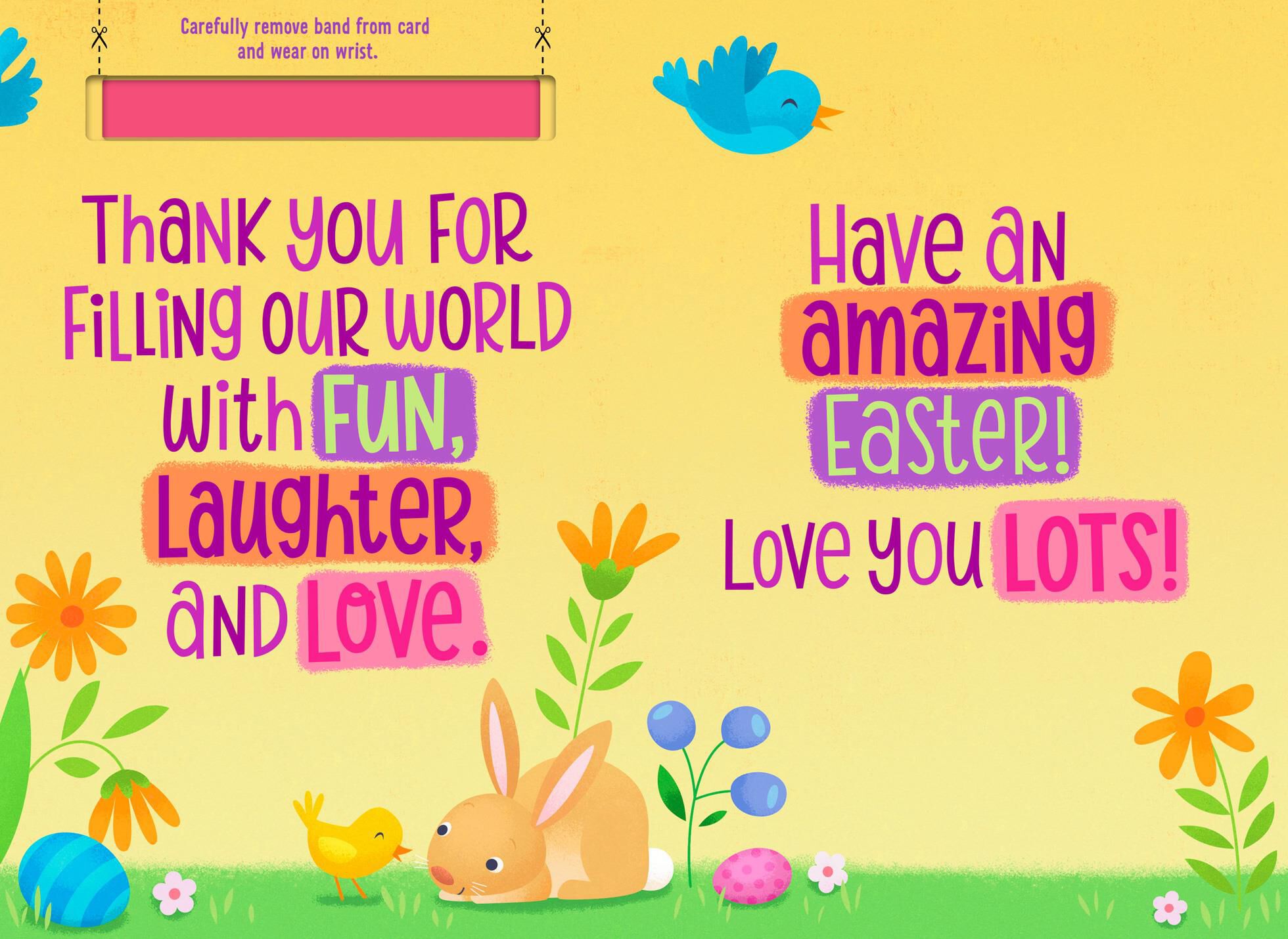 Amazing Easter Card for Granddaughter With Removable Bracelet