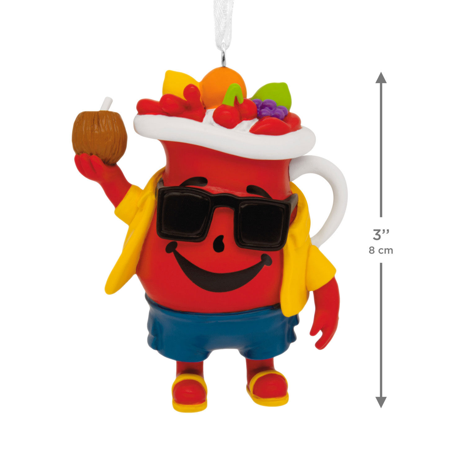 Tropical Kool-Aid Man Christmas Ornament measurement image number 3
