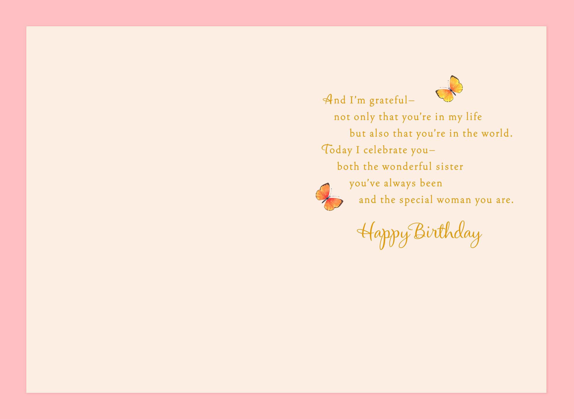 Proud of You Flowers Birthday Card for Sister