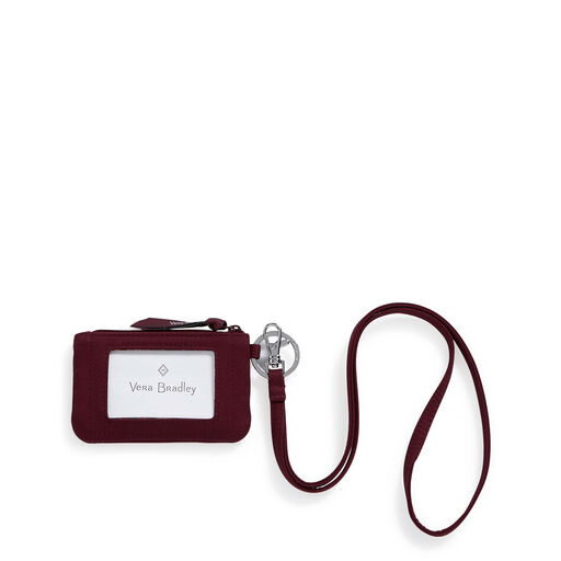 Vera Bradley Zip ID Case Lanyard in Mulled Wine, 