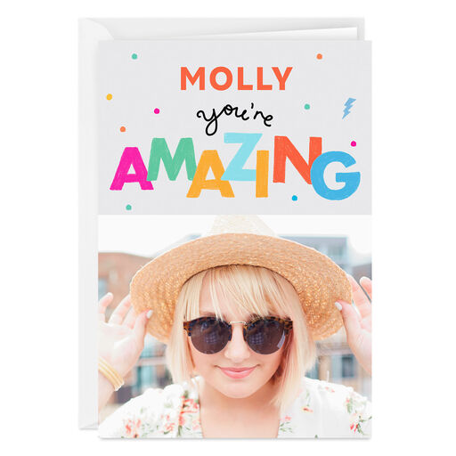 Personalized You're Amazing Photo Card, 