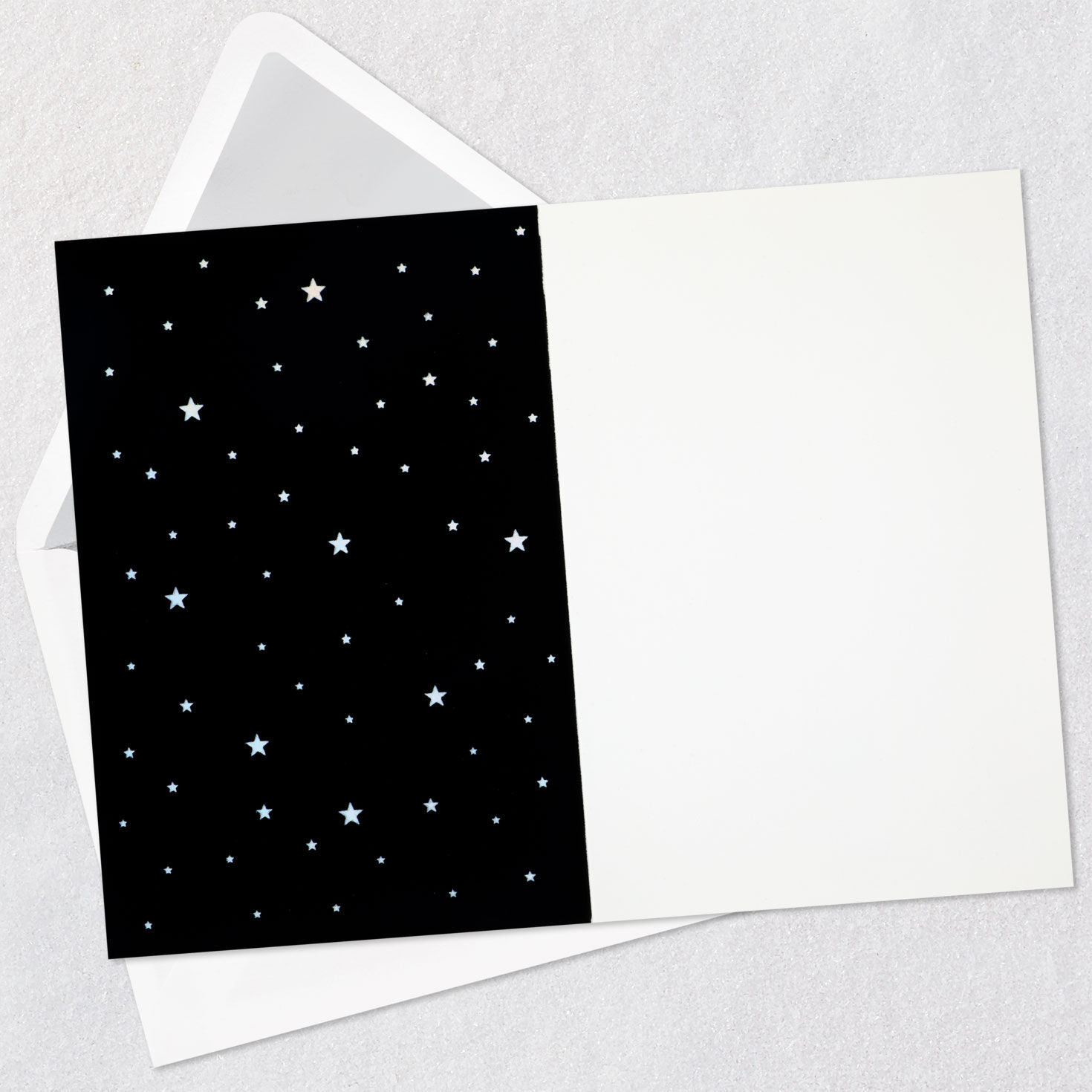 Black and Rainbow Stars and Moon Love Card Open card with envelope image number 2