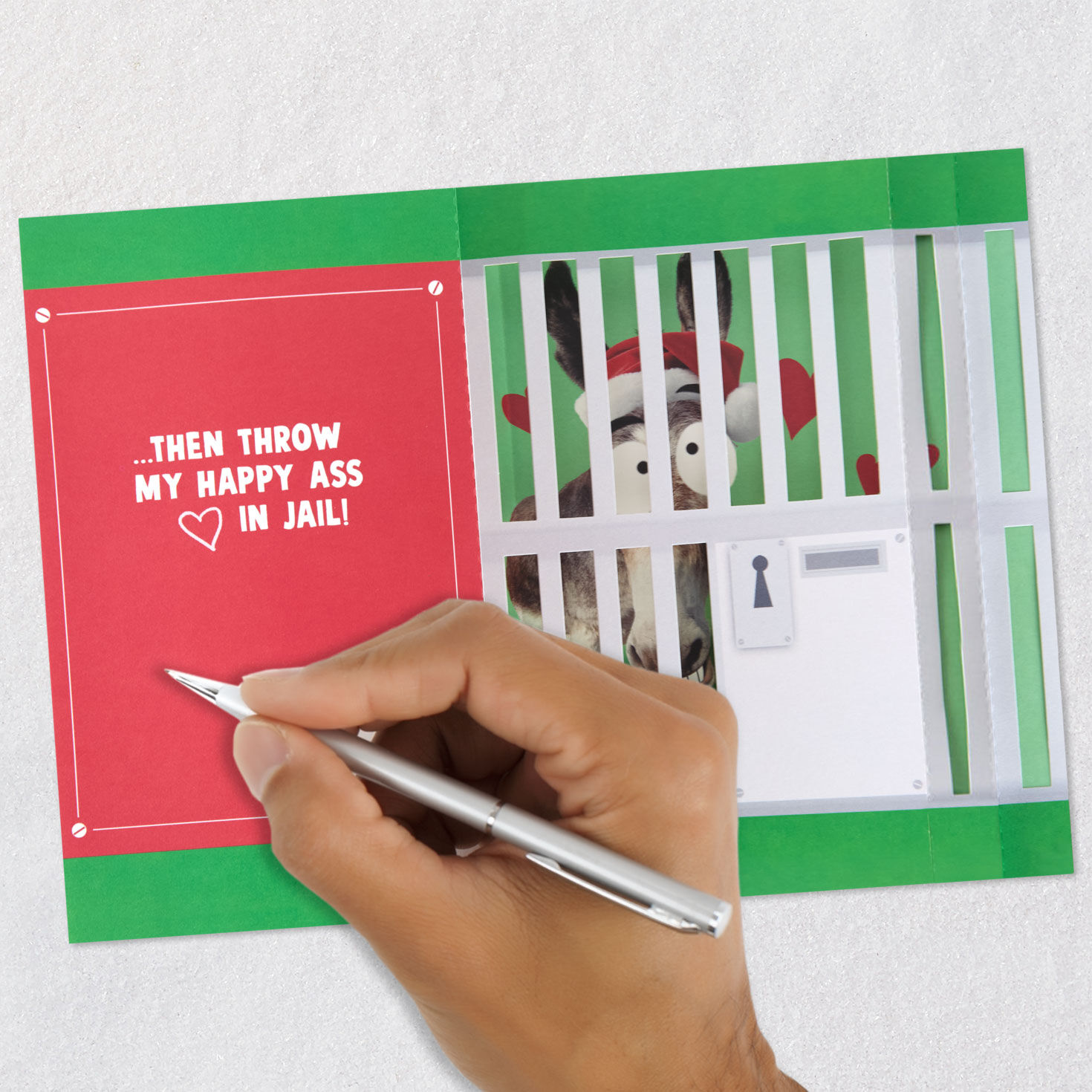 Happy Donkey Love Christmas Card signing card image number 8