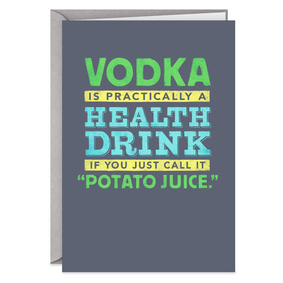 Vodka Is Practically a Health Drink Funny Birthday Card, , large image number 1