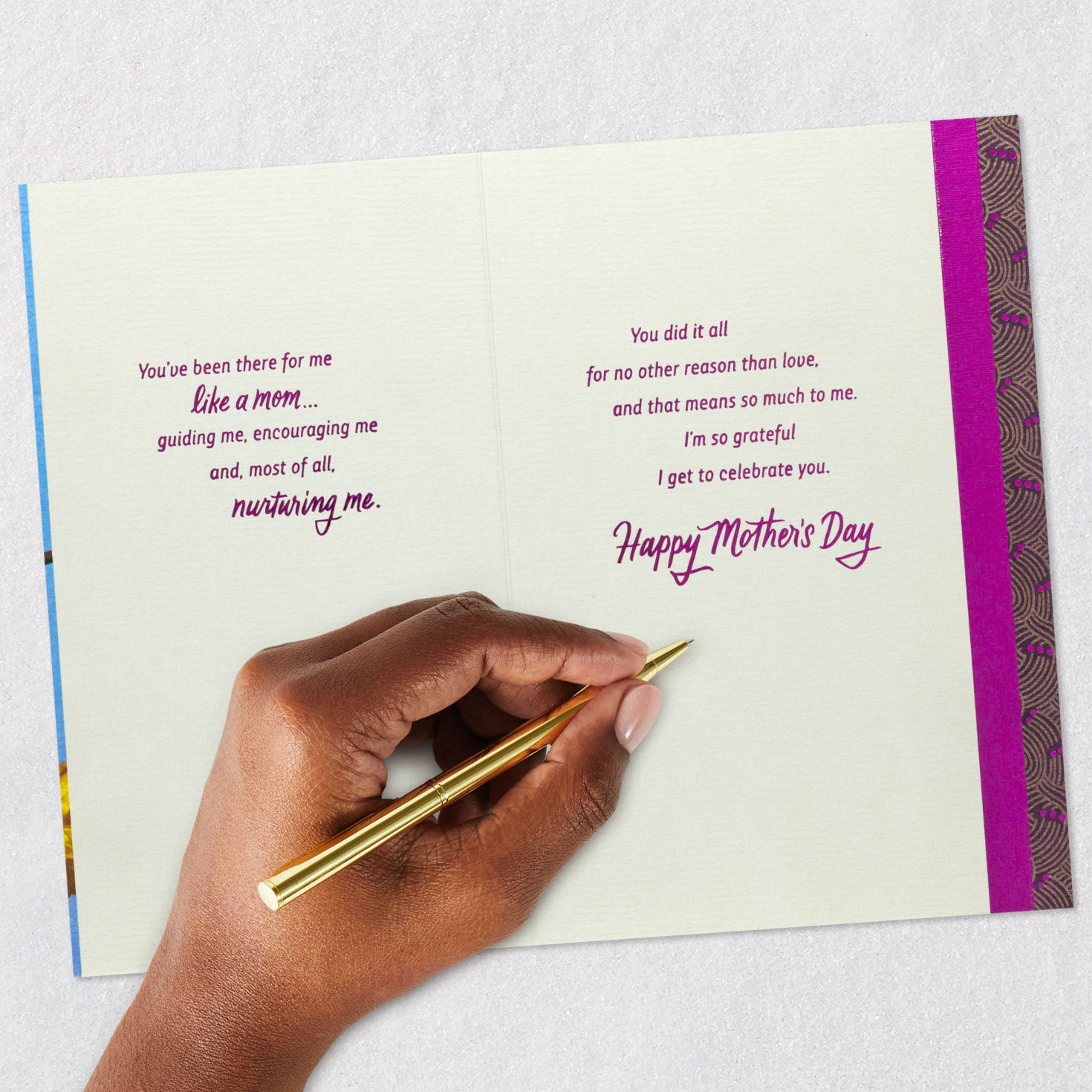 Tropical Flowers Like a Mom Mother's Day Card signing card image number 7