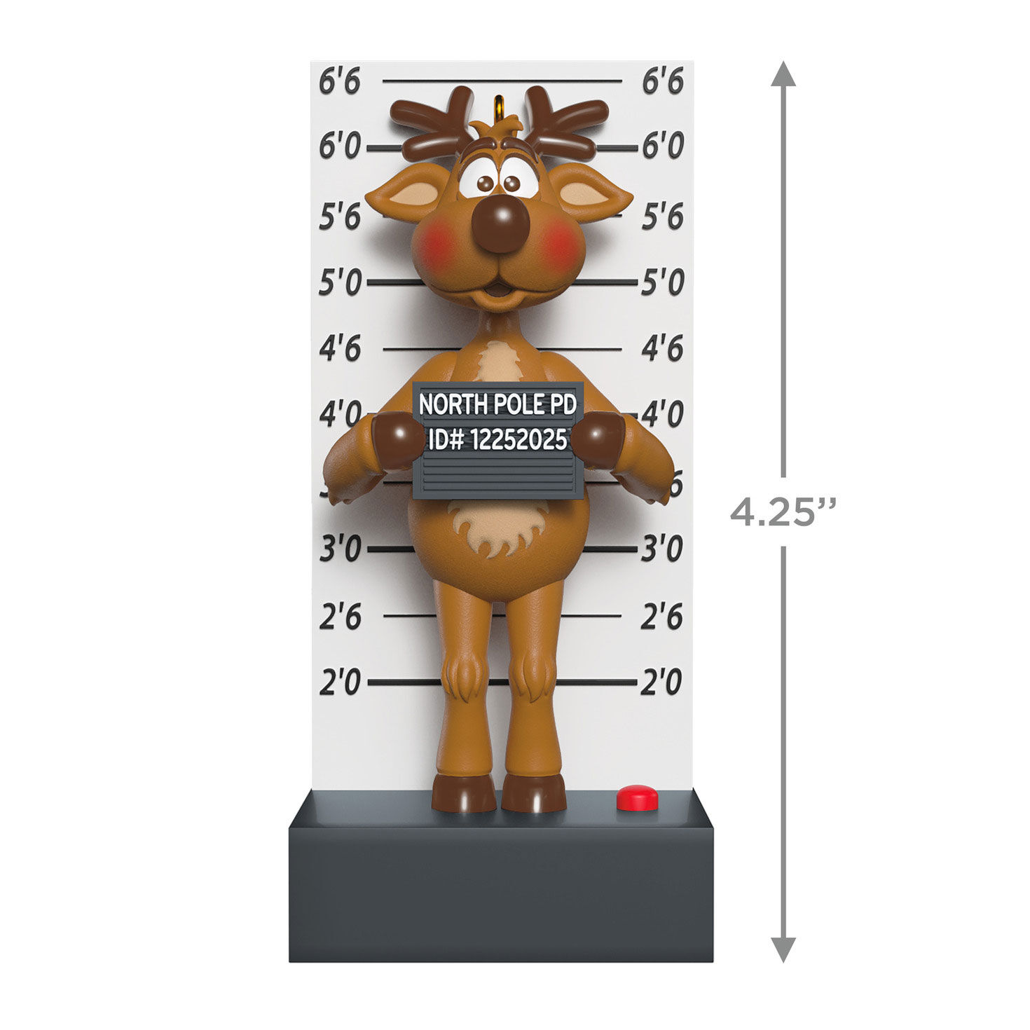 Reindeer Mug Shot Keepsake Ornament measurement image number 3