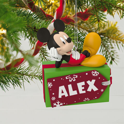 Disney Mickey Mouse Christmas Present Personalized Ornament, 