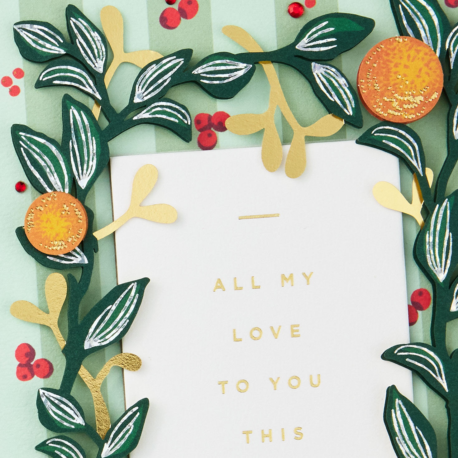 Botanical Greenery Romantic Christmas Card Card Front Detail image number 4