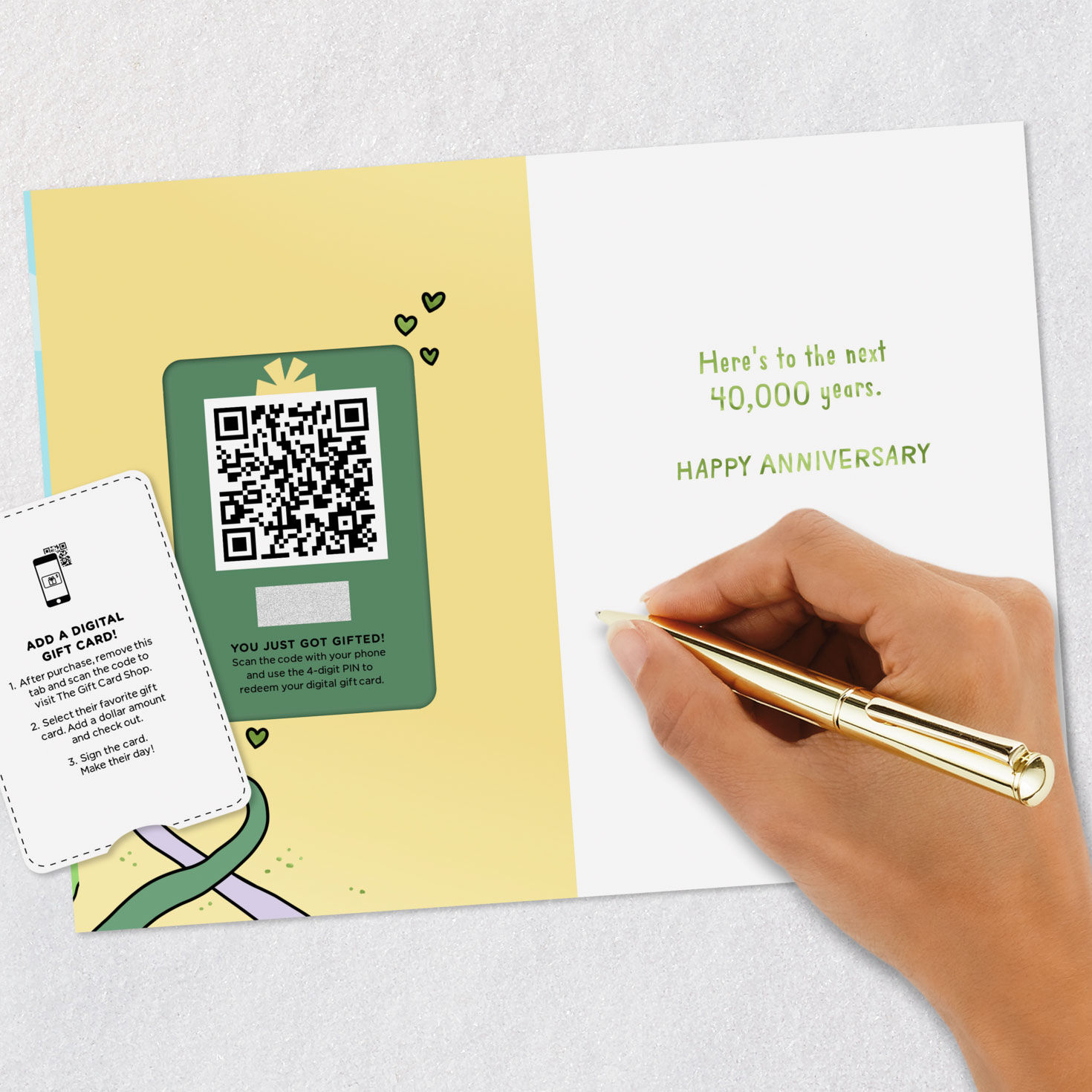 Hugging Dinosaurs Gift Card Greeting Funny Anniversary Card, , large image number 9