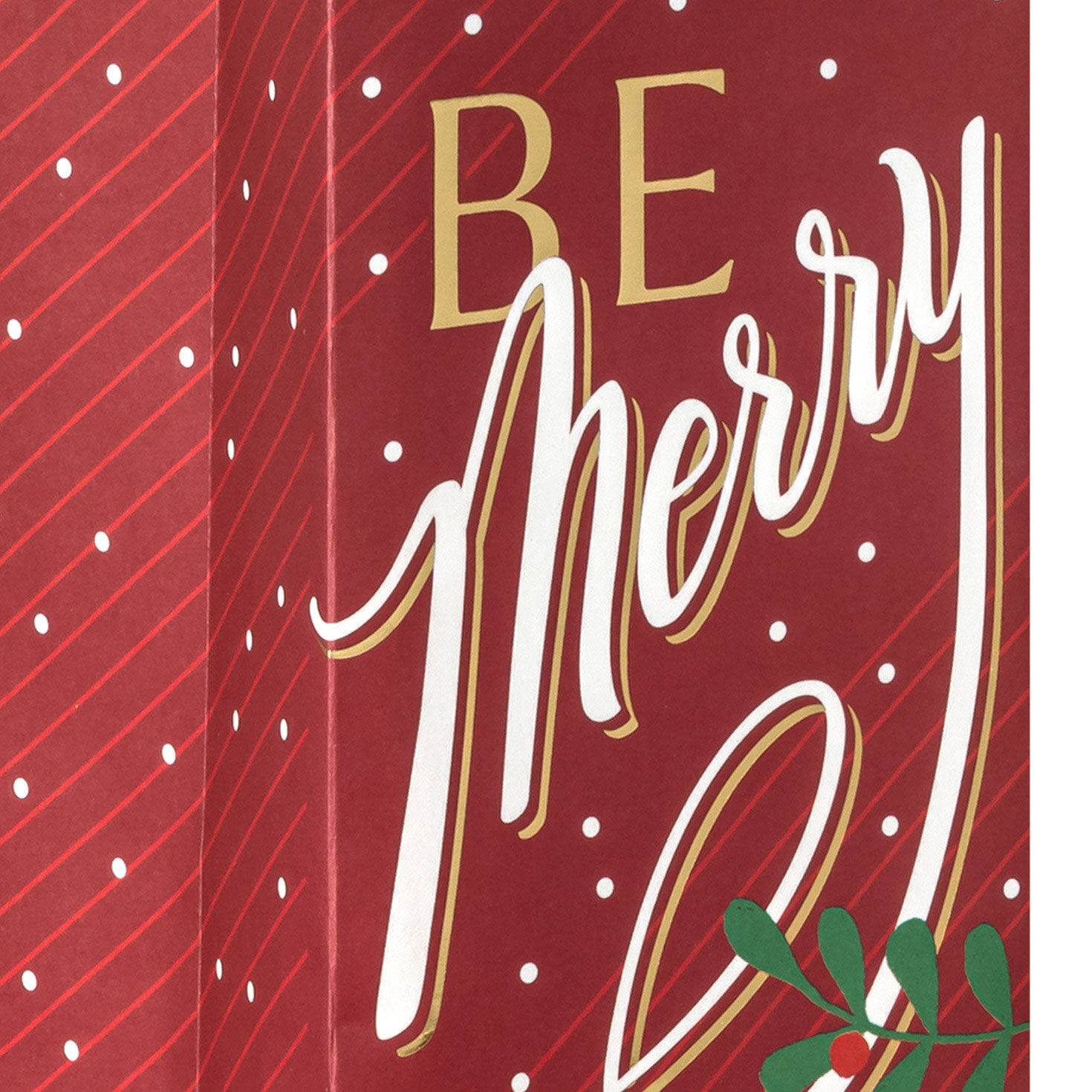 Be Merry on Dark Red Christmas Wine Gift Bag Base/Side Detail image number 5