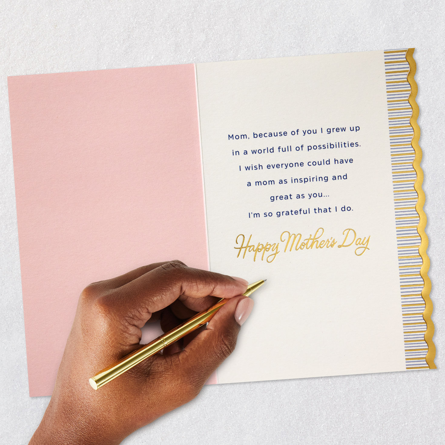 Butterflies on Pink Mother's Day Card for Mom Signing card image number 6