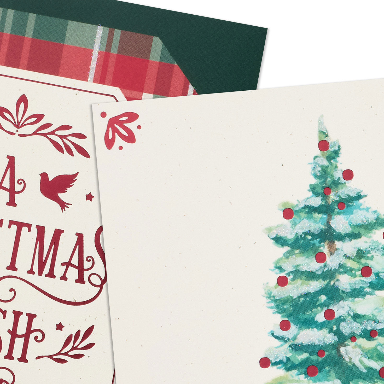 Plaid and Tree Assorted Religious Christmas Cards detail image number 5