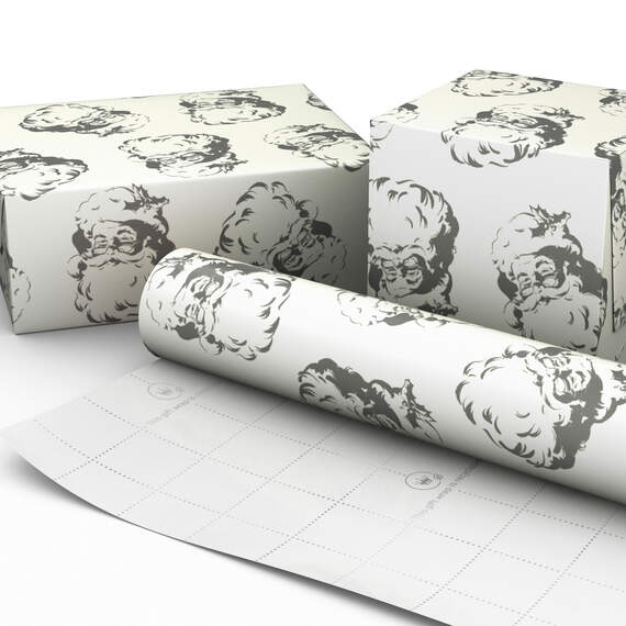 Smiling Santa Illustrations Christmas Wrapping Paper, 35 sq. ft., , large image number 2