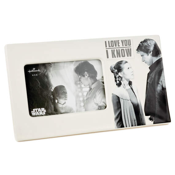 Star Wars™ Han Solo™ and Princess Leia™ I Love You I Know Ceramic Picture Frame, 4x6