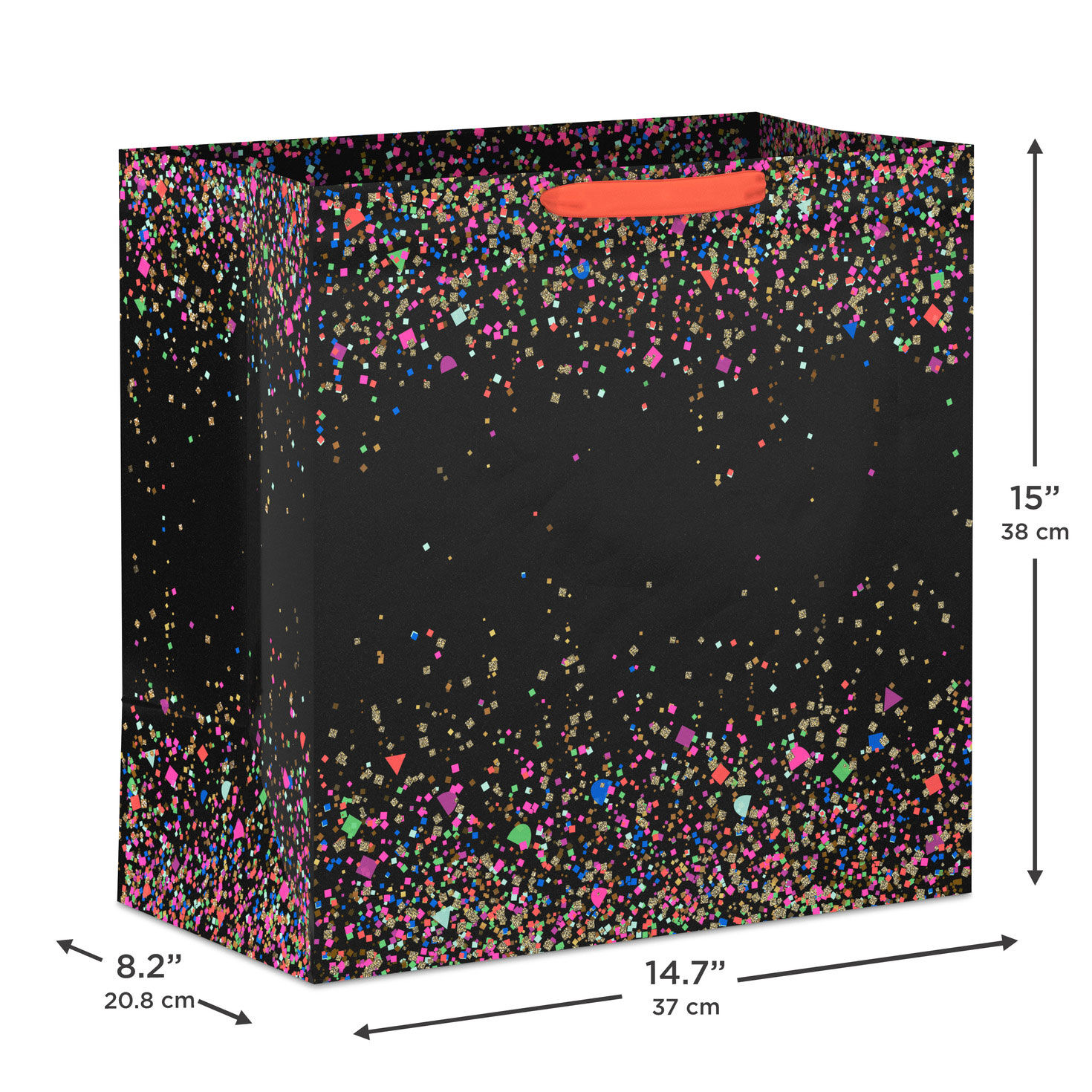 Extra-Deep Black Bag With Colorful Confetti measurement image number 3