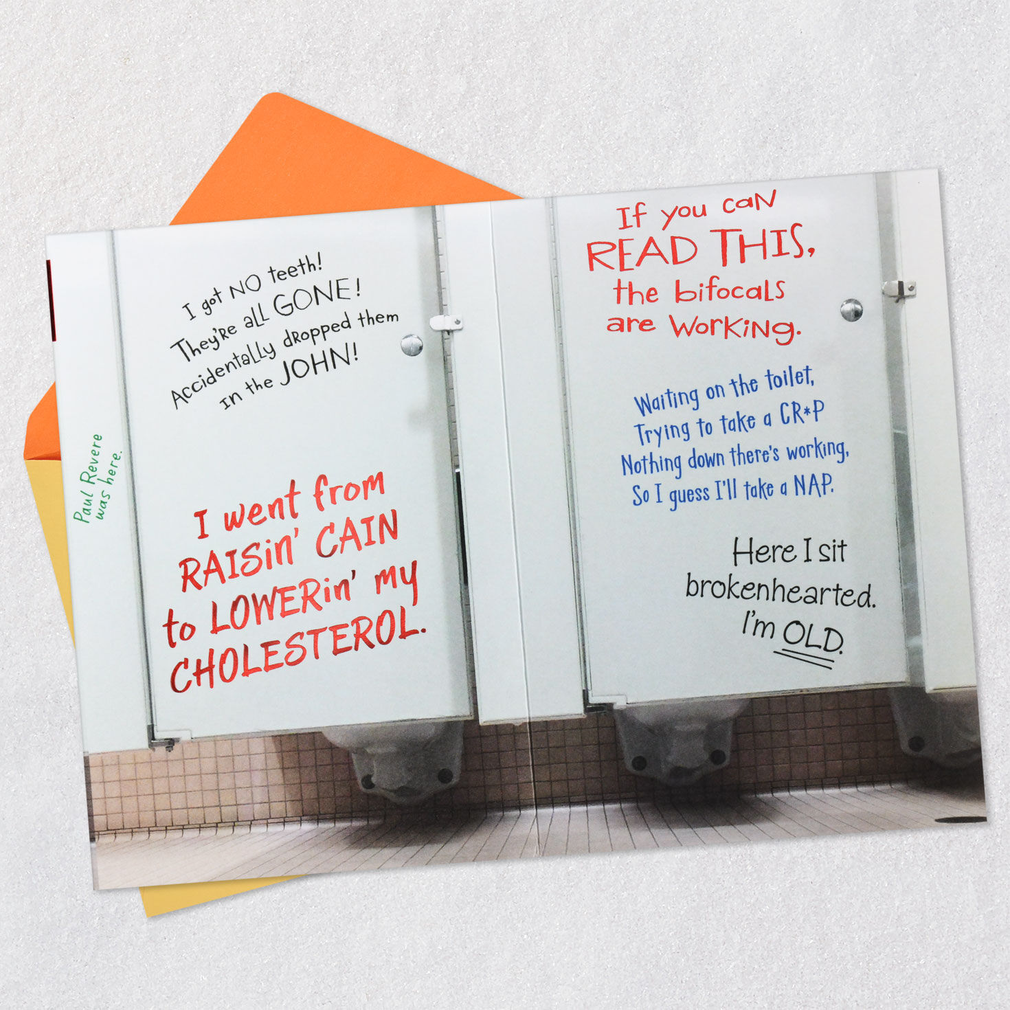 Big Print Graffiti Getting Older Birthday Card Open card with envelope image number 3