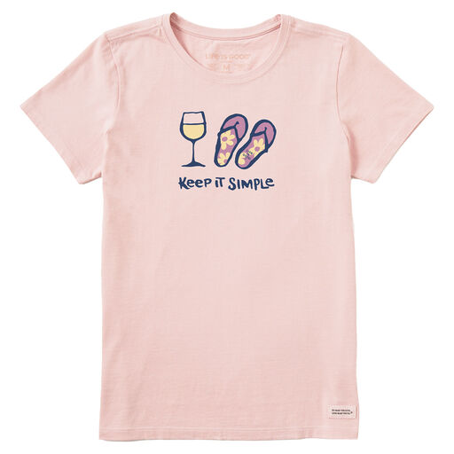 Life Is Good Keep It Simple Women's Pink T-Shirt, 