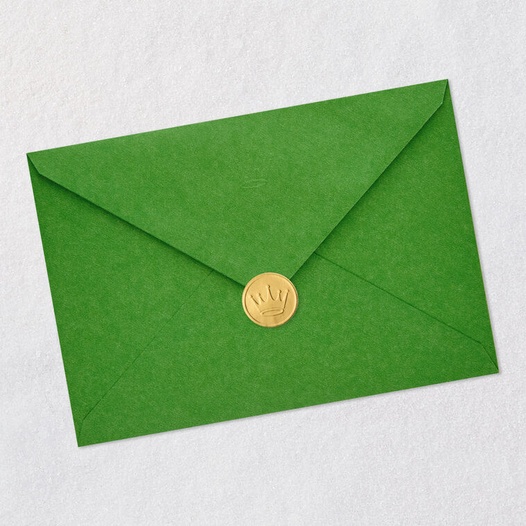 Gold Poinsettia Romantic Christmas Card for Her Envelope Back with Seal image number 8